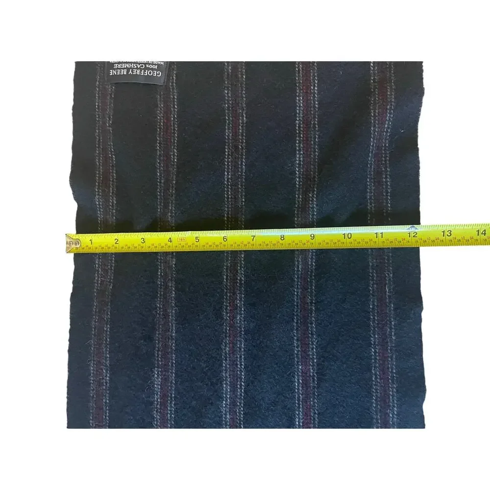 Geoffery Beene Cashmere Scarf Black with red strip Classic Mens/Unisex Goth soft